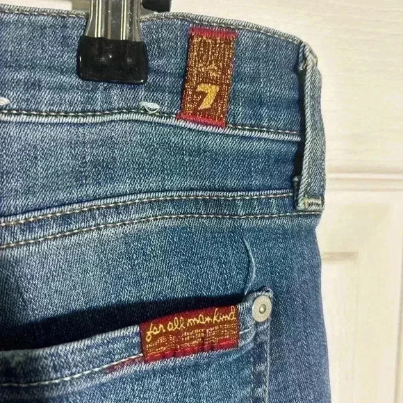 7 For All Mankind Josefina Skinny boyfriend Jeans Size 28 Button Fly Distressed - Picture 13 of 15